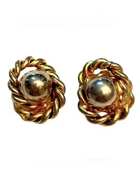 Vintage Gold Twisted Rope stud earrings